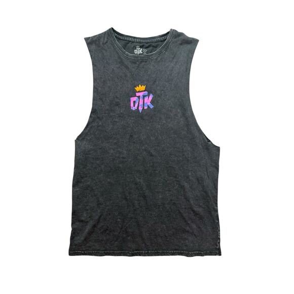 OTK Shirt size Small Unisex Grey Acid Wash Shirt‎ with Cutoff Arms - Picture 1 of 1